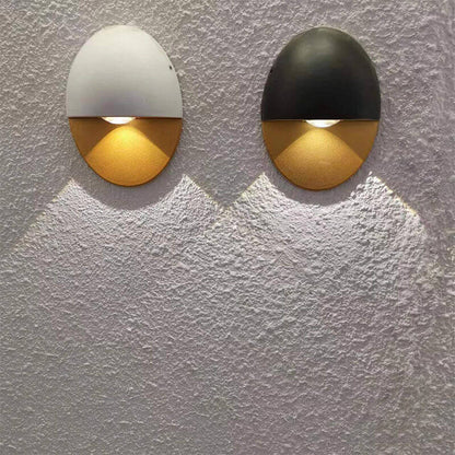 Modern Minimalist Oval Shape Aluminum Outdoor Waterproof LED Wall Sconce Lamp for Outdoor Patio