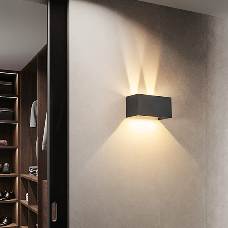 Modern Minimalist Aluminum Square Flat Adjustable Beam LED Reading Wall Sconce Lamp For Entryway