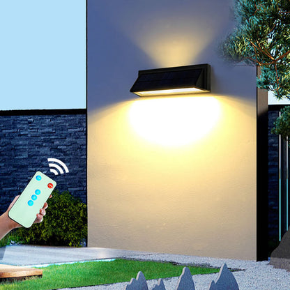 Modern Minimalist Solar Waterproof Aluminum Glass Rectangular Slant LED Patio Wall Sconce Lamp For Outdoor