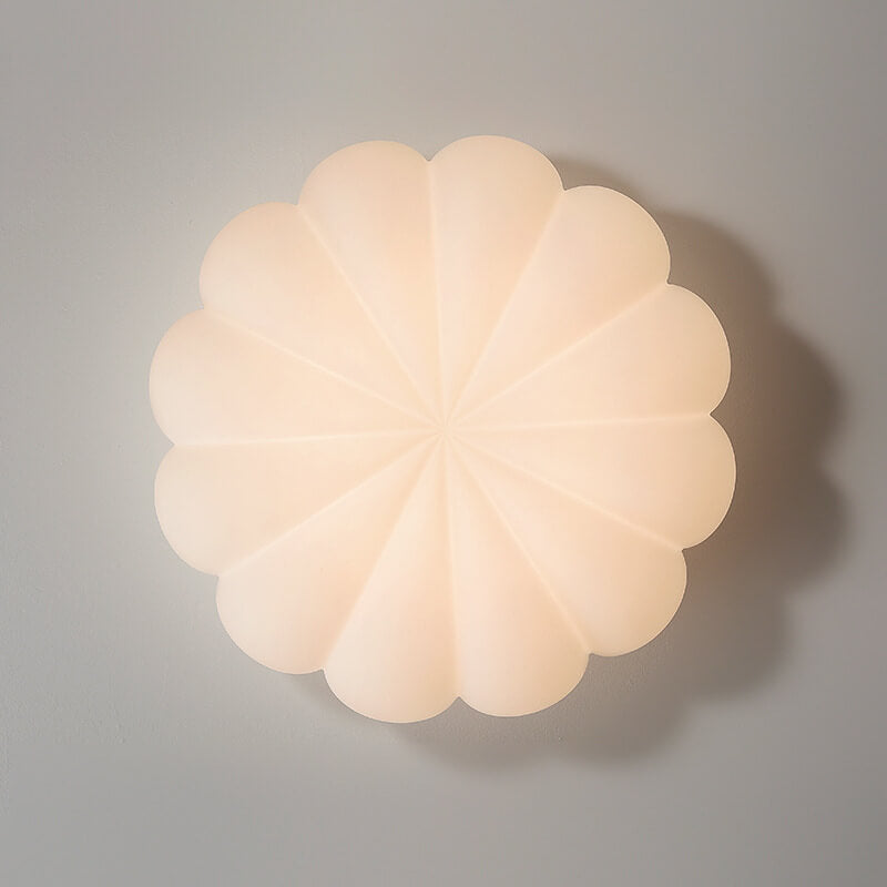 Contemporary Nordic PE Shade Kid's Flowers LED Flush Mount Ceiling Light For Bedroom