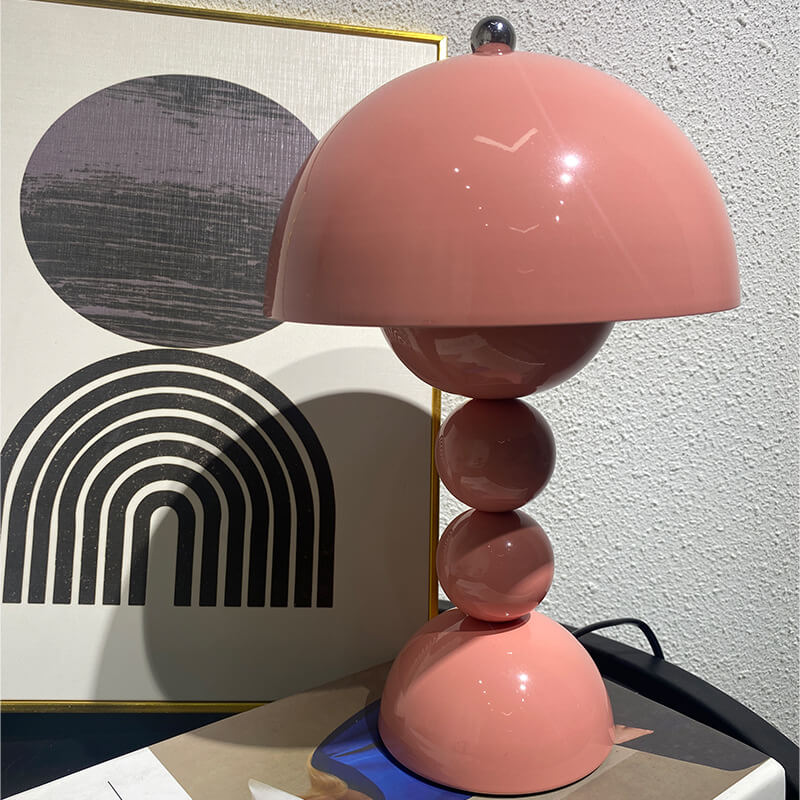 Contemporary Nordic Metal Mushroom Round Pod 1-Light Table Lamp for Bedroom