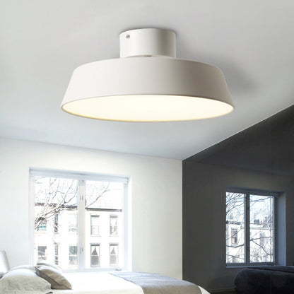 Contemporary Scandinavian Round Pot Iron LED Flush Mount Ceiling Light for Living Room