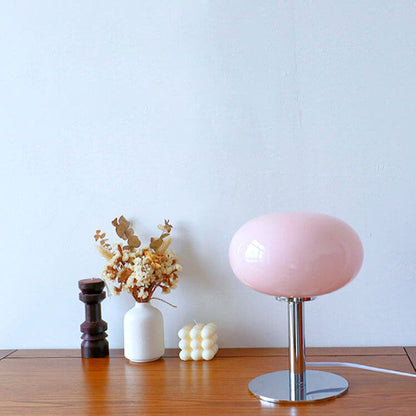 Contemporary Nordic Round Iron Glass 1-Light Table Lamp For Bedroom