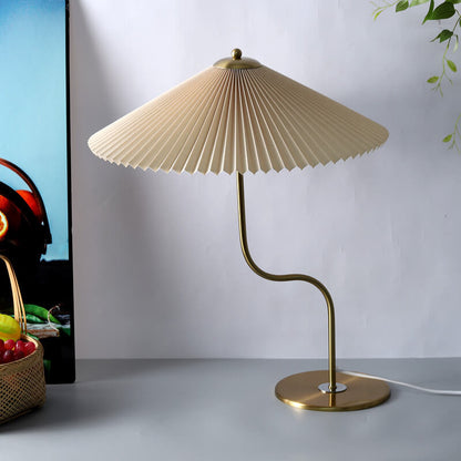 Retro Pleated Umbrella Shaped 1-Light Decorative Table Lamp