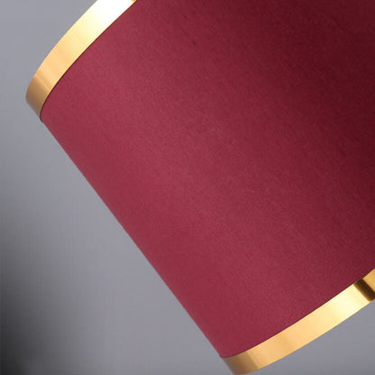 Modern Luxury Red Fabric Iron Knot Ring 1-Light Table Lamp For Bedroom