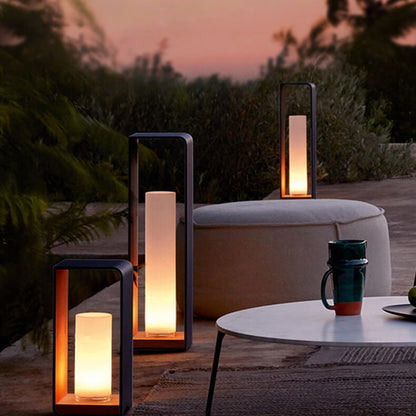 Modern Minimalist Square Frame Stainless Steel Acrylic LED Waterproof Lawn Landscape Light For Outdoor Patio