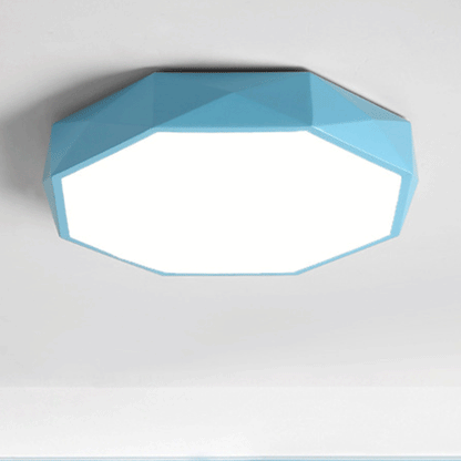 Contemporary Nordic Macaron Diamond Geometry Iron Acrylic LED Flush Mount Ceiling Light For Living Room