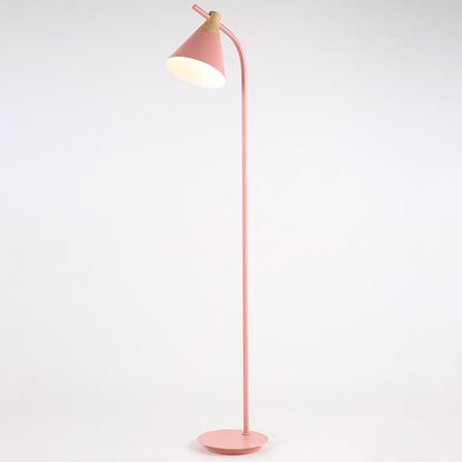 Contemporary Nordic Round Macaron Metal 1-Light Standing Floor Lamp For Living Room