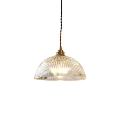 Modern Minimalist Clear Brass Glass Dome Pot Lid 1-Light Pendant Light