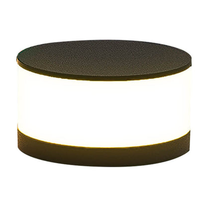 Modern Minimalist Solar Outdoor Round Column Post Head LED Waterproof Landscape Light for Garden