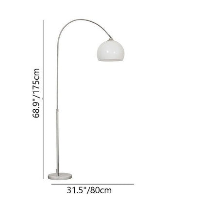 Modern Globe Acrylic Shade Fishing Rod 1-Light Standing Floor Lamp