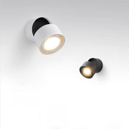 Modern Minimalist Round Aluminium Rotatable Folding LED Wall Sconce Lamp For Living Room & Bedroom