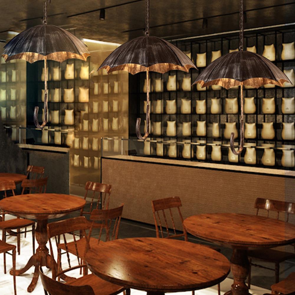 Contemporary Industrial Round Iron 5-Light Umbrella Chandeliers For Living Room