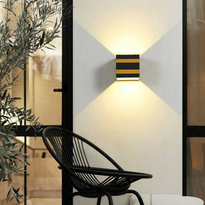 Modern Minimalist Square Cube Aluminum Waterproof LED Wall Sconce Lamp For Outdoor