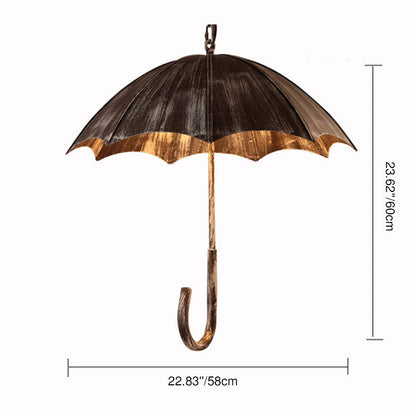 Contemporary Industrial Round Iron 5-Light Umbrella Chandeliers For Living Room