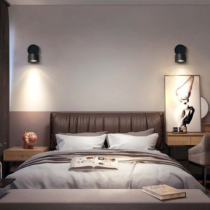 Modern Minimalist Round Aluminium Rotatable Folding LED Wall Sconce Lamp For Living Room & Bedroom
