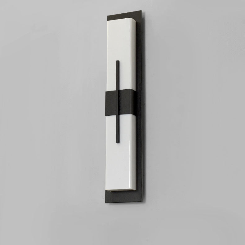 Modern Minimalist Rectangular Waterproof Stainless Steel Acrylic LED Wall Sconce Lamp For Outdoor