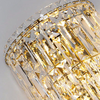 Contemporary Luxury Crystal Tassel Half Post 1-Light Wall Sconce Lamp For Living Room