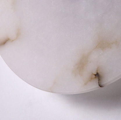 Contemporary Luxury Round Marble Iron LED Wall Sconce Lamp For Living Room & Bedroom