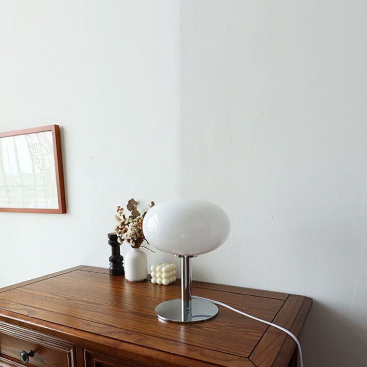 Contemporary Nordic Round Iron Glass 1-Light Table Lamp For Bedroom