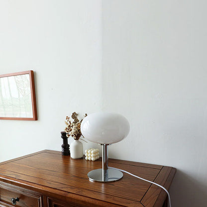 Contemporary Nordic Round Iron Glass 1-Light Table Lamp For Bedroom