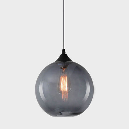 Modern Minimalist Stained Round Glass Iron 1-Light Pendant Light for Living Room