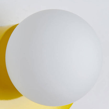 Modern Minimalist Glass Spherical Colorful Semicircle Design 1-Light Wall Sconce Lamp