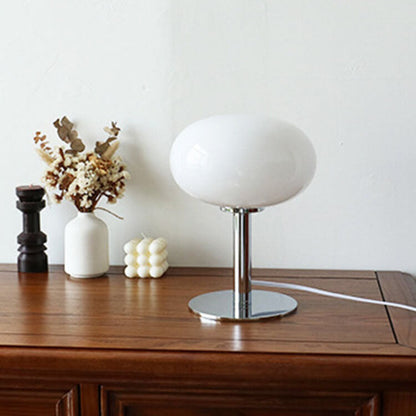 Contemporary Nordic Round Iron Glass 1-Light Table Lamp For Bedroom