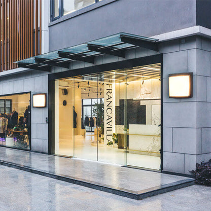 Modern Minimalist Square Aluminum Acrylic Induction LED Flush Mount Ceiling Light For Outdoor