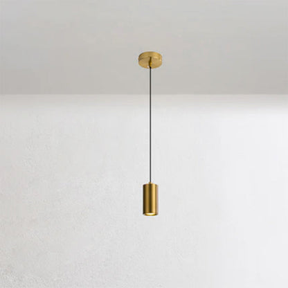 Modern Minimalist Column Iron Mini 1-Light Pendant Light For Living Room