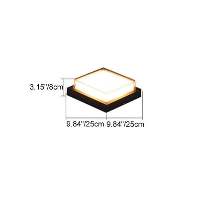 Modern Minimalist Square Aluminum Acrylic Induction LED Flush Mount Ceiling Light For Outdoor