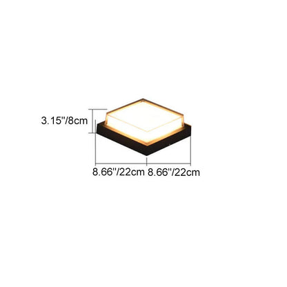 Modern Minimalist Square Aluminum Acrylic Induction LED Flush Mount Ceiling Light For Outdoor