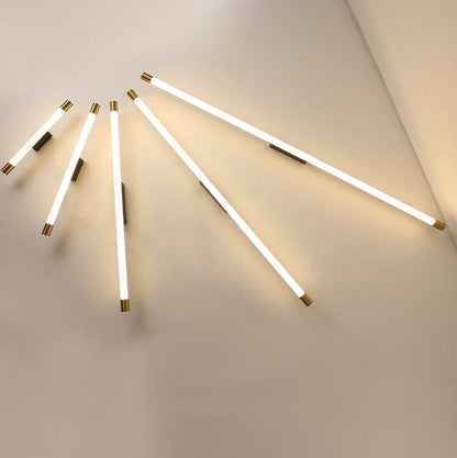 Modern Minimalist Vanity Thin Tube Aluminum PC LED  Wall Sconce Lamp for Living Room