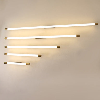 Modern Minimalist Vanity Thin Tube Aluminum PC LED  Wall Sconce Lamp for Living Room