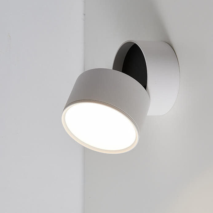 Modern Minimalist Round Aluminium Rotatable Folding LED Wall Sconce Lamp For Living Room & Bedroom