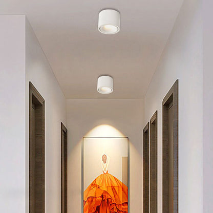 Modern Minimalist Aluminum Round Spotlight Adjustable LED Flush Mount Ceiling Light For Living Room