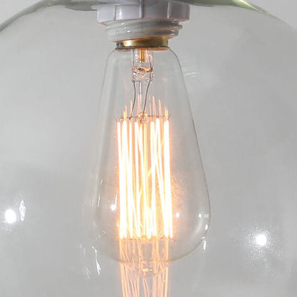 Modern Minimalist Stained Round Glass Iron 1-Light Pendant Light for Living Room