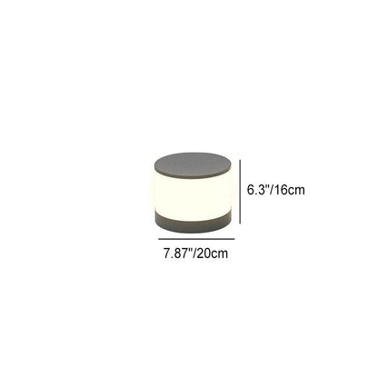 Modern Minimalist Solar Outdoor Round Column Post Head LED Waterproof Landscape Light for Garden