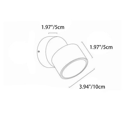 Modern Minimalist Round Aluminium Rotatable Folding LED Wall Sconce Lamp For Living Room & Bedroom