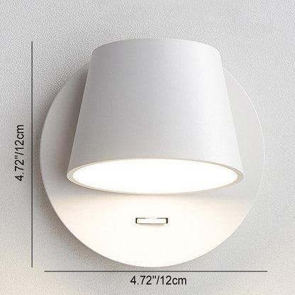 Modern Minimalist Dome Frosted Rotatable Aluminum LED Reading Wall Sconce Lamp For Bedroom