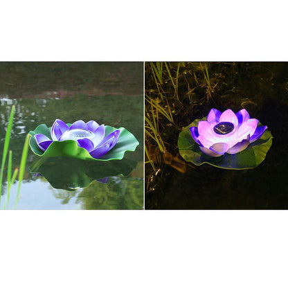 Creative Lotus Flower Waterproof Solar LED Outdoor Patio Pond Water Floating Light