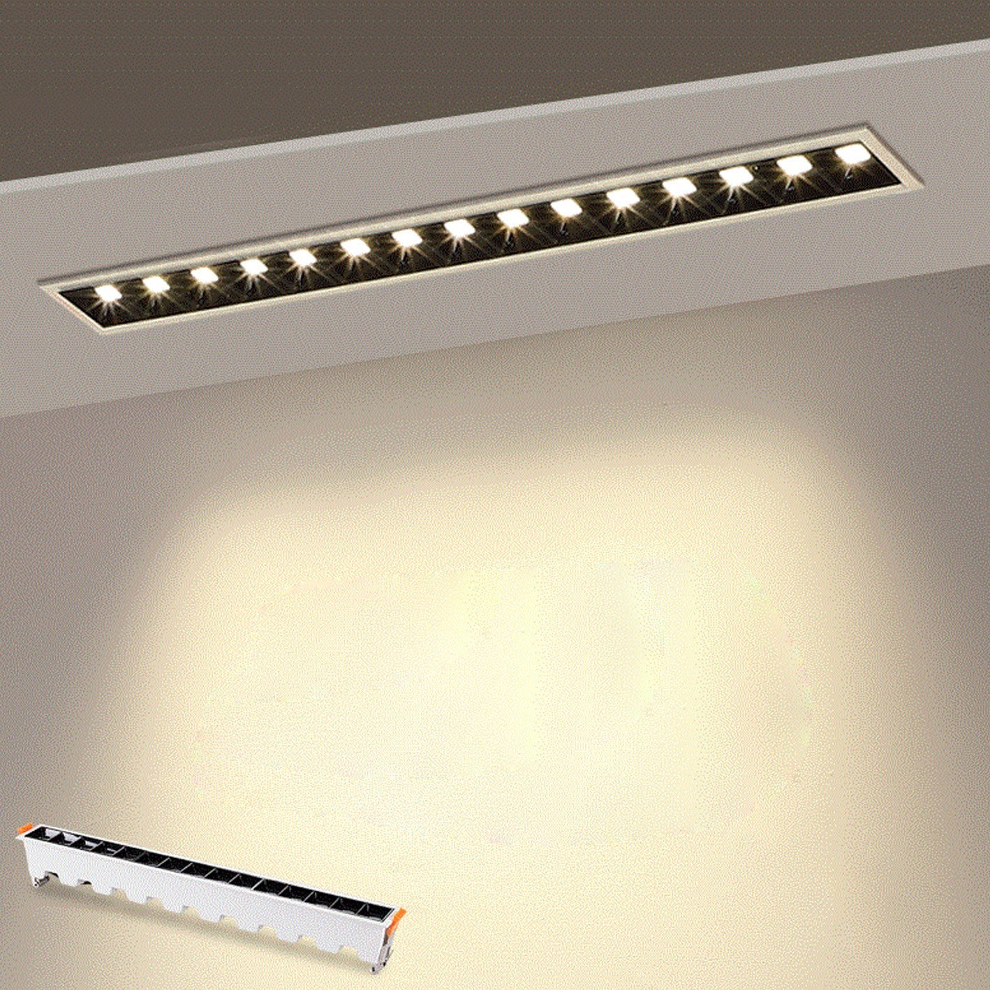 Modern Minimalist Aluminum LED Line Spotlight Flush Mount Ceiling Light