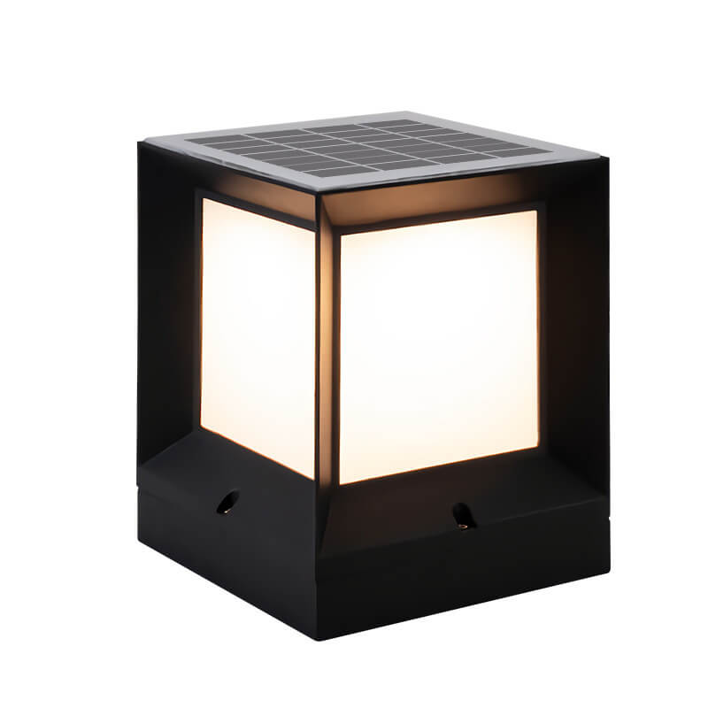 Contemporary Industrial ABS Acrylic Square LED Solar Outdoor Waterproof Lawn Fence Lamp for Outdoor Patio