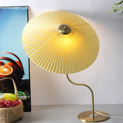 Retro Pleated Umbrella Shaped 1-Light Decorative Table Lamp