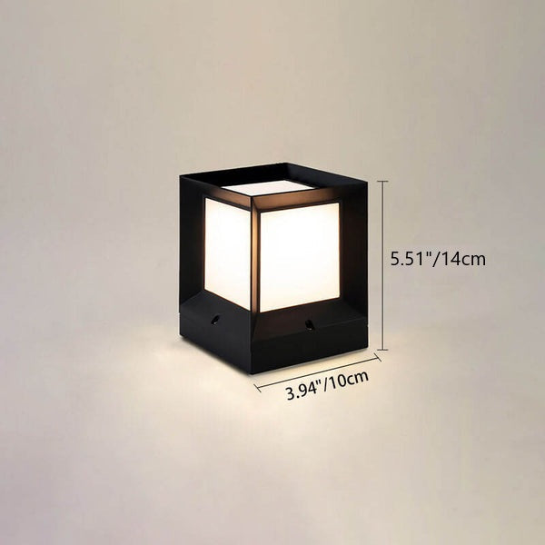 Contemporary Industrial ABS Acrylic Square LED Solar Outdoor Waterproof Lawn Fence Lamp for Outdoor Patio