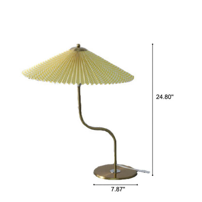 Retro Pleated Umbrella Shaped 1-Light Decorative Table Lamp