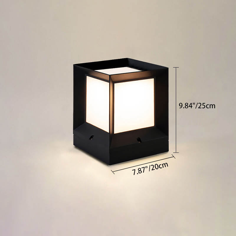 Contemporary Industrial ABS Acrylic Square LED Solar Outdoor Waterproof Lawn Fence Lamp for Outdoor Patio