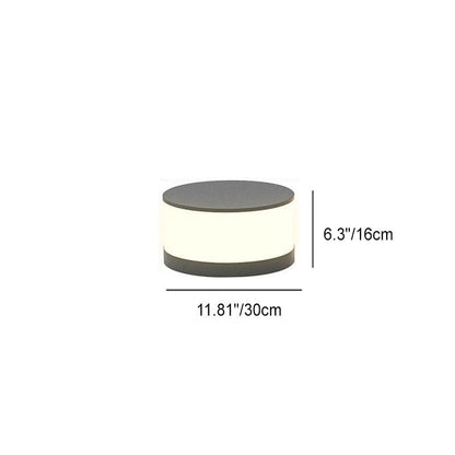 Modern Minimalist Solar Outdoor Round Column Post Head LED Waterproof Landscape Light for Garden