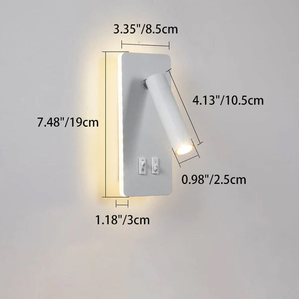 Contemporary Nordic Iron Square Spotlight Rotatable LED Reading Wall Sconce Lamp For Living Room & Bedroom