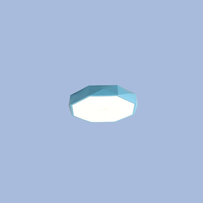 Contemporary Nordic Macaron Diamond Geometry Iron Acrylic LED Flush Mount Ceiling Light For Living Room